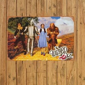 Wizard of Oz Metal Wall Decor Sign Tin Wicked Witch Glinda Movie Fan Scarecrow